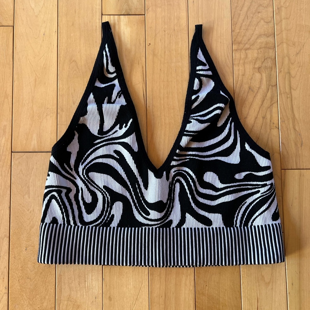 Garage Black and White Bra top